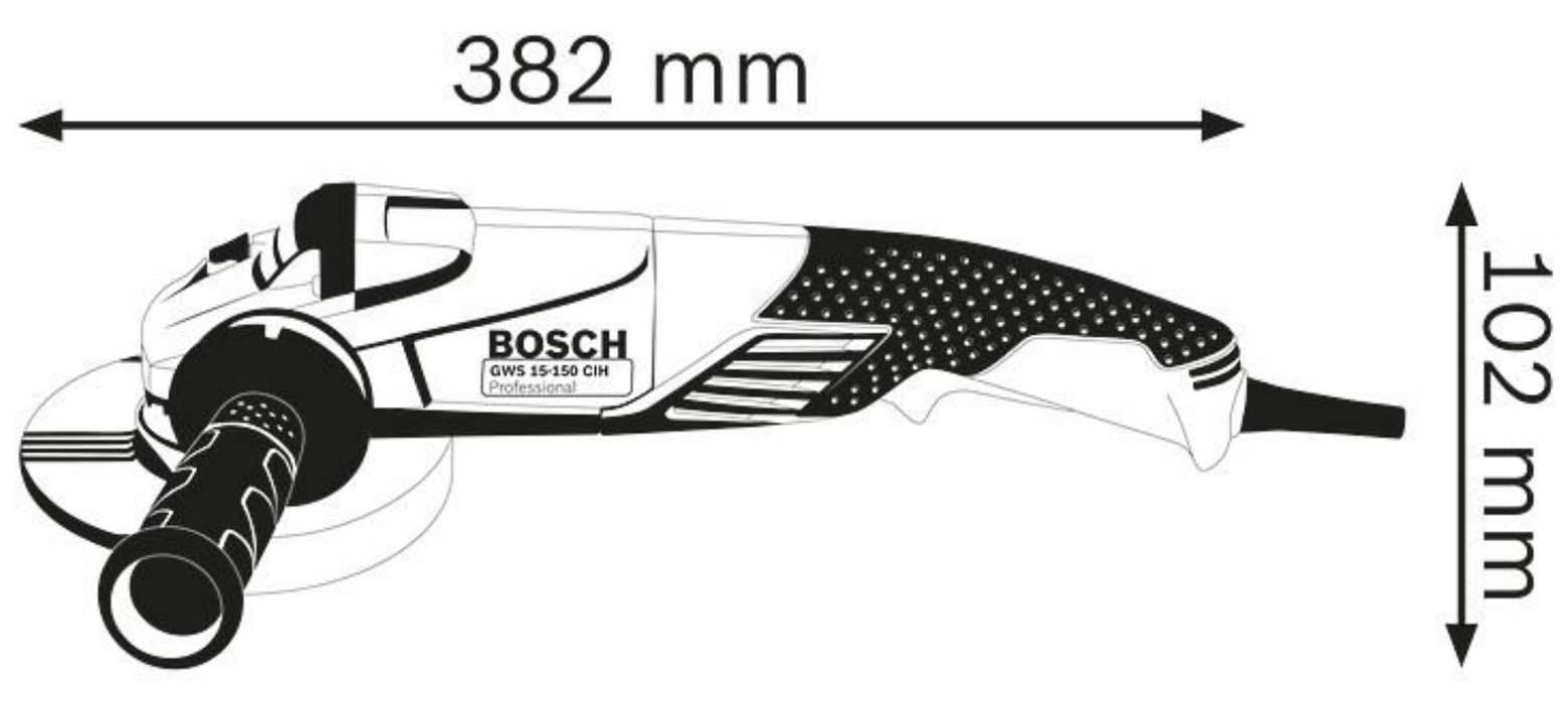 Каталог :: Электроинструменты :: УШМ (Болгарки) :: BOSCH 1500 Вт, 125 мм,  9300 об/мин, угловая шлифмашина (болгарка) GWS 15-150 CIH (0 601 830 522)