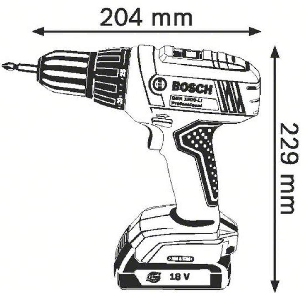 Шуруповёрт аккумуляторный Bosch GSR 1800 li professional